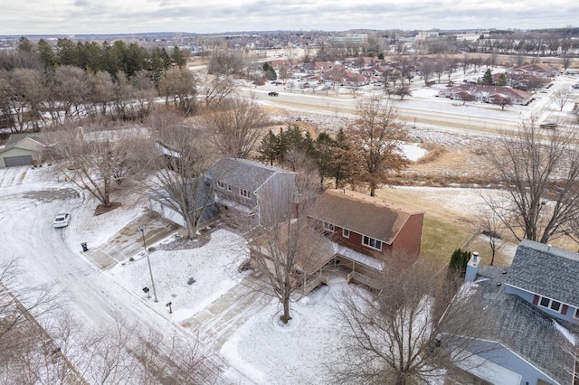 view of snowy aerial view