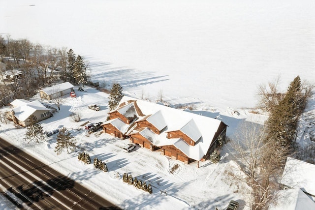 view of snowy aerial view