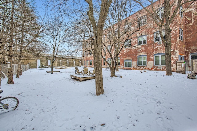 view of snowy yard