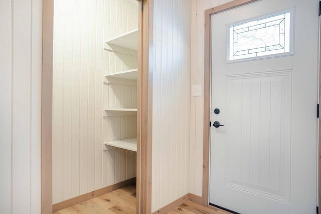 interior space with light hardwood / wood-style flooring