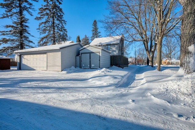 exterior space featuring a garage