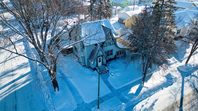 view of snowy aerial view