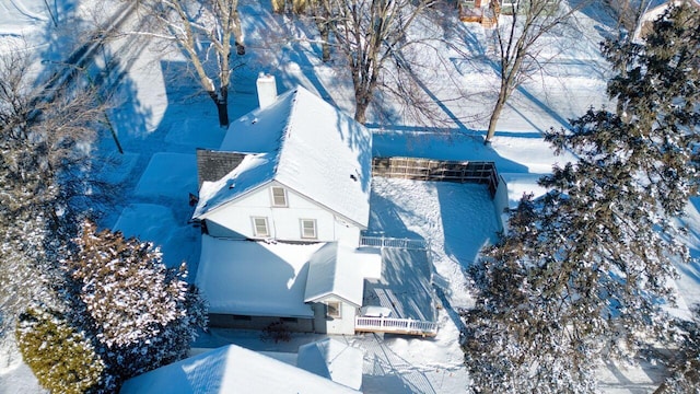 view of snowy aerial view