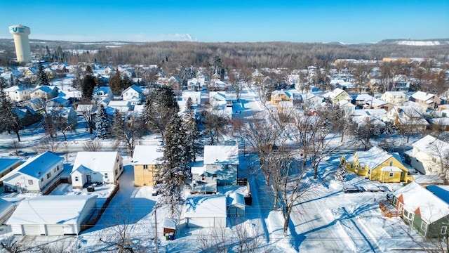 view of snowy aerial view