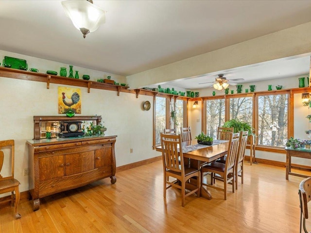 dining room with light wood-type flooring