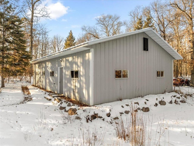 view of snow covered exterior