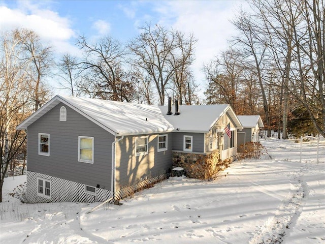 view of snowy exterior