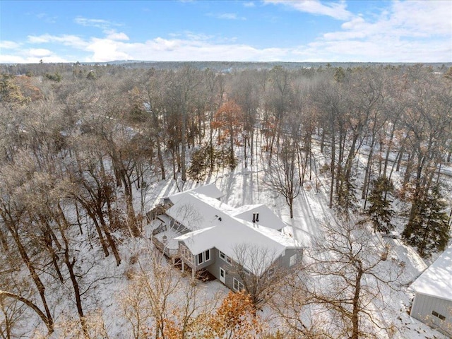 view of snowy aerial view