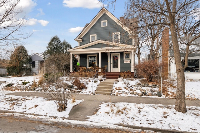 view of front facade featuring a porch