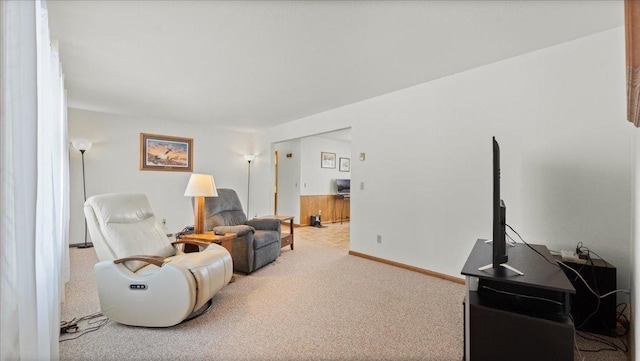 living room with carpet floors