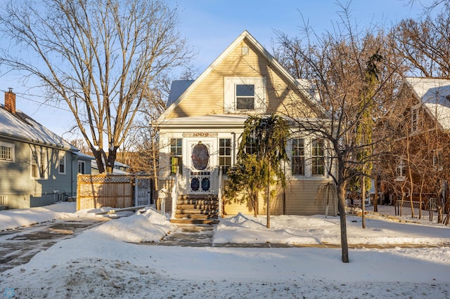 view of front of property with fence