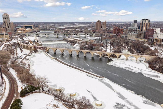 view of snowy aerial view