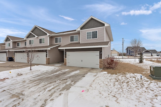 view of front of home with a garage