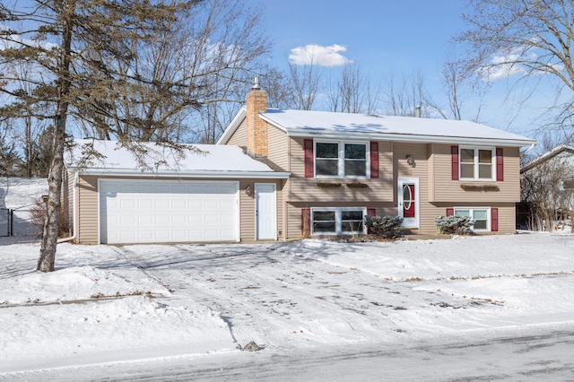 bi-level home with a garage