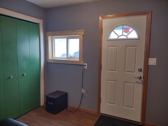 foyer entrance featuring light hardwood / wood-style floors