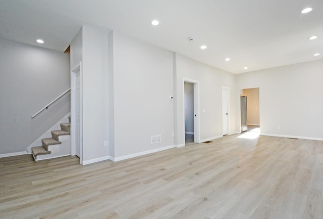 empty room featuring light wood-type flooring