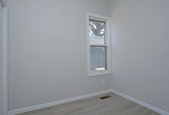 empty room featuring light wood-type flooring