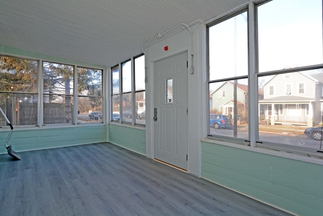 view of unfurnished sunroom