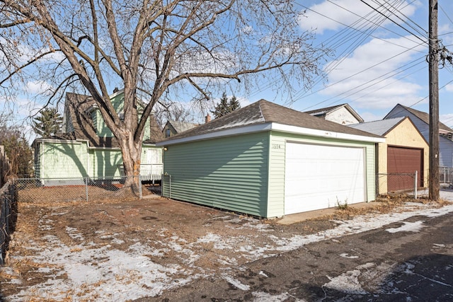 view of garage