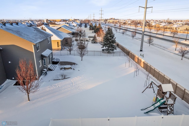 view of snowy aerial view