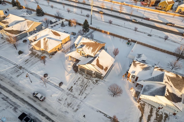 view of snowy aerial view