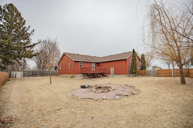 view of yard featuring a deck