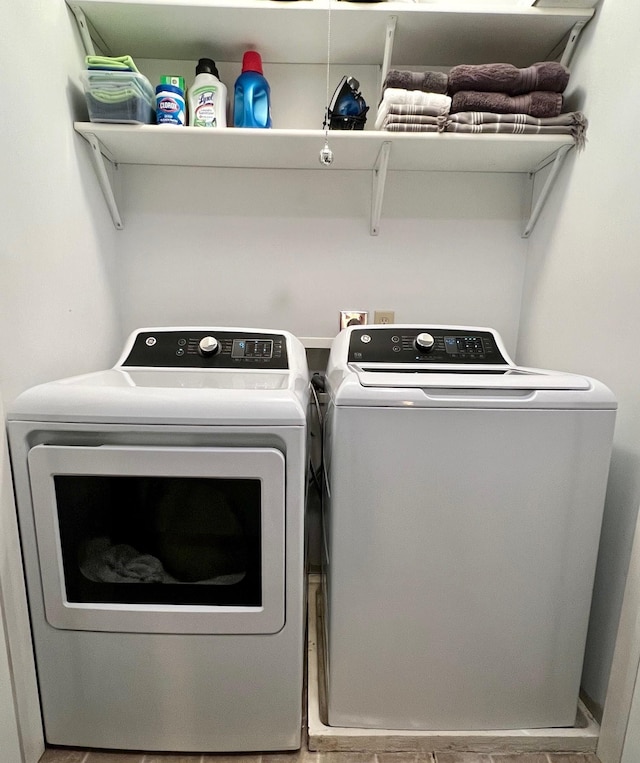 laundry area featuring washer and dryer