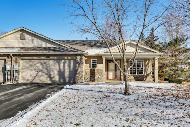 view of front of property featuring a garage