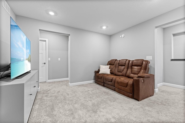 view of carpeted home theater