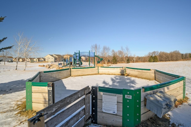 exterior space with a playground