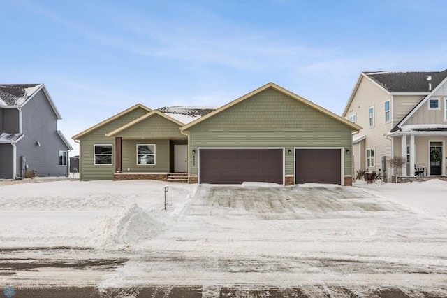 view of front of home with a garage