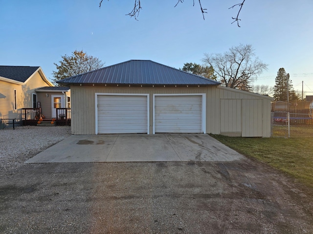 view of garage