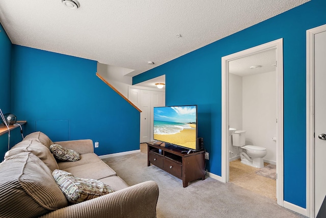 9668 Unity Ln N, Brooklyn Park, MN 55443 - living room with carpet floors, a textured ceiling, and baseboards