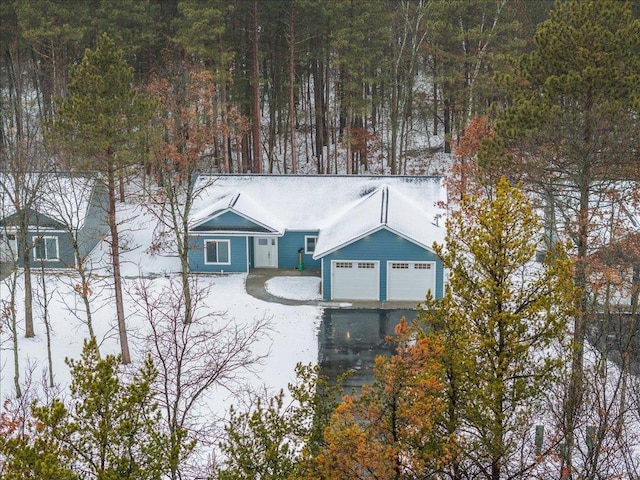 view of snowy aerial view