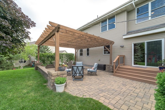 view of patio / terrace featuring a pergola