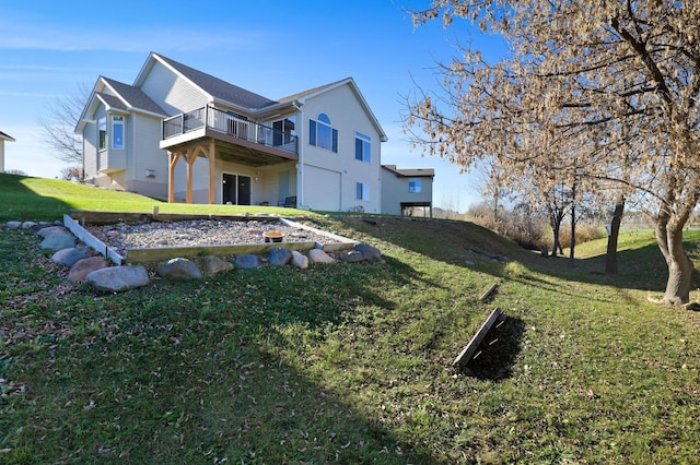 exterior space with a yard and a deck