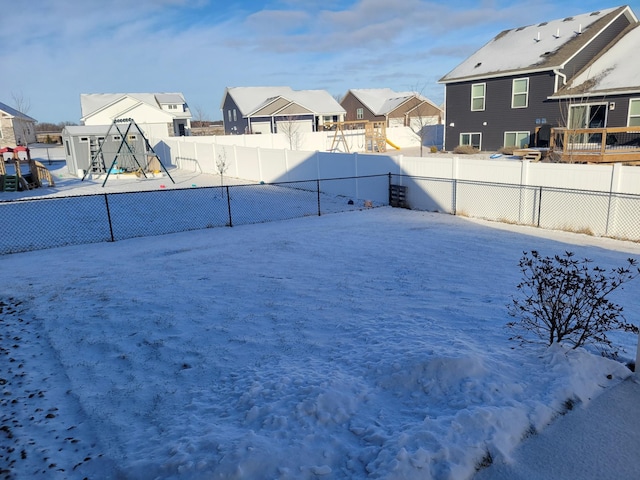 view of snowy yard