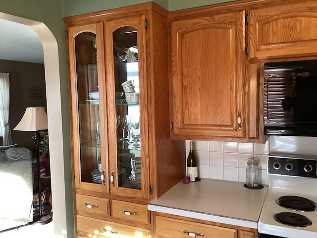 kitchen with tasteful backsplash