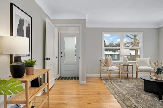 foyer featuring light hardwood / wood-style floors