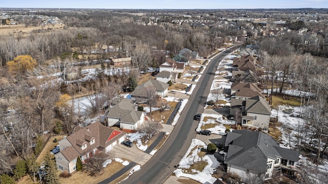 aerial view with a residential view