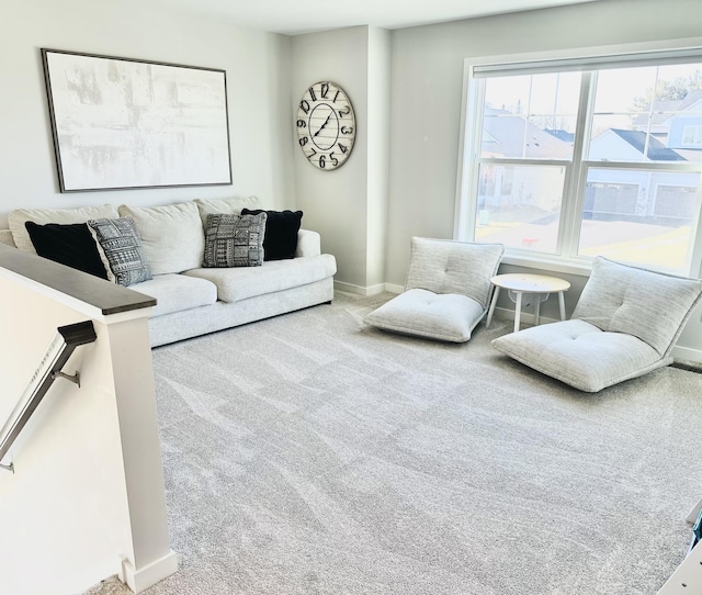 living room featuring carpet flooring