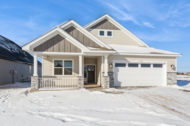 craftsman inspired home with covered porch