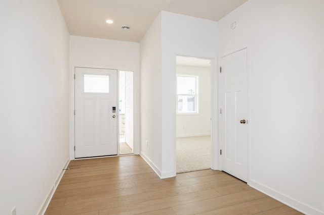 foyer featuring light hardwood / wood-style floors