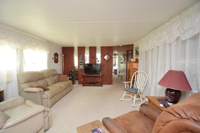 living room with carpet flooring