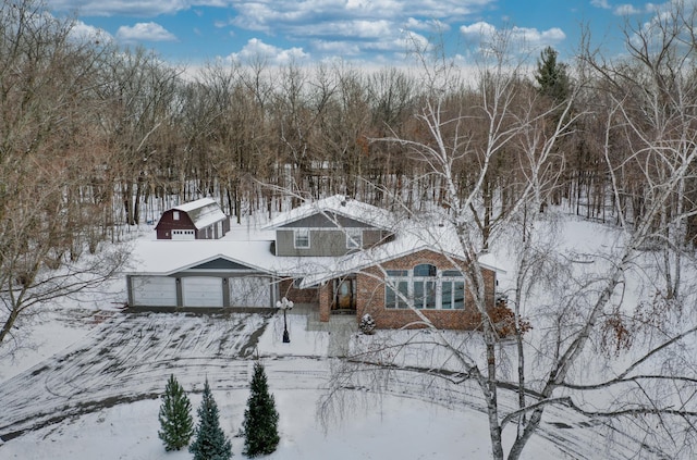 view of snowy aerial view