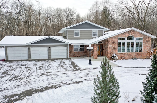 view of front of house with a garage