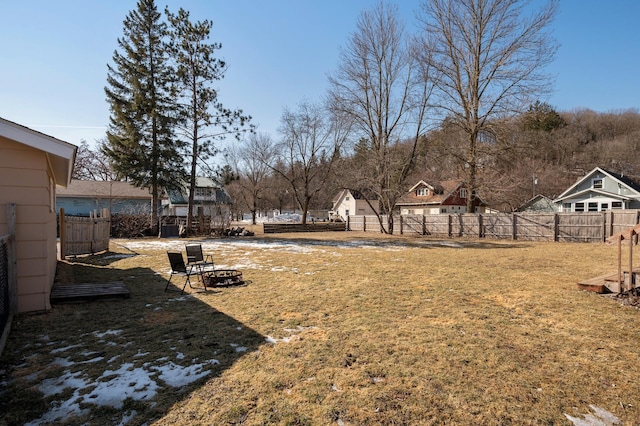 view of yard with fence