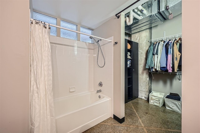 bathroom featuring shower / bath combination with curtain