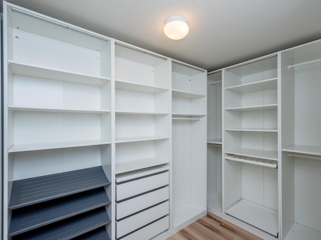 walk in closet featuring light wood-type flooring