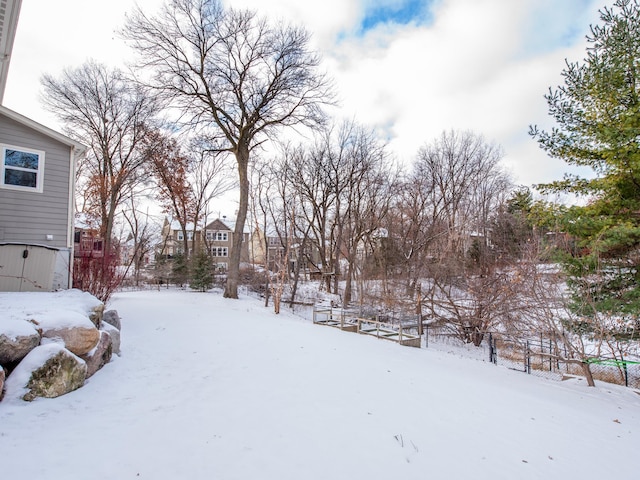 view of snowy yard